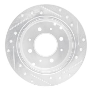 Hyundai SONATA Brake Rotor (1) - Rear Left - R1 Concepts - Drilled & Slotted - Silver - `99-`06